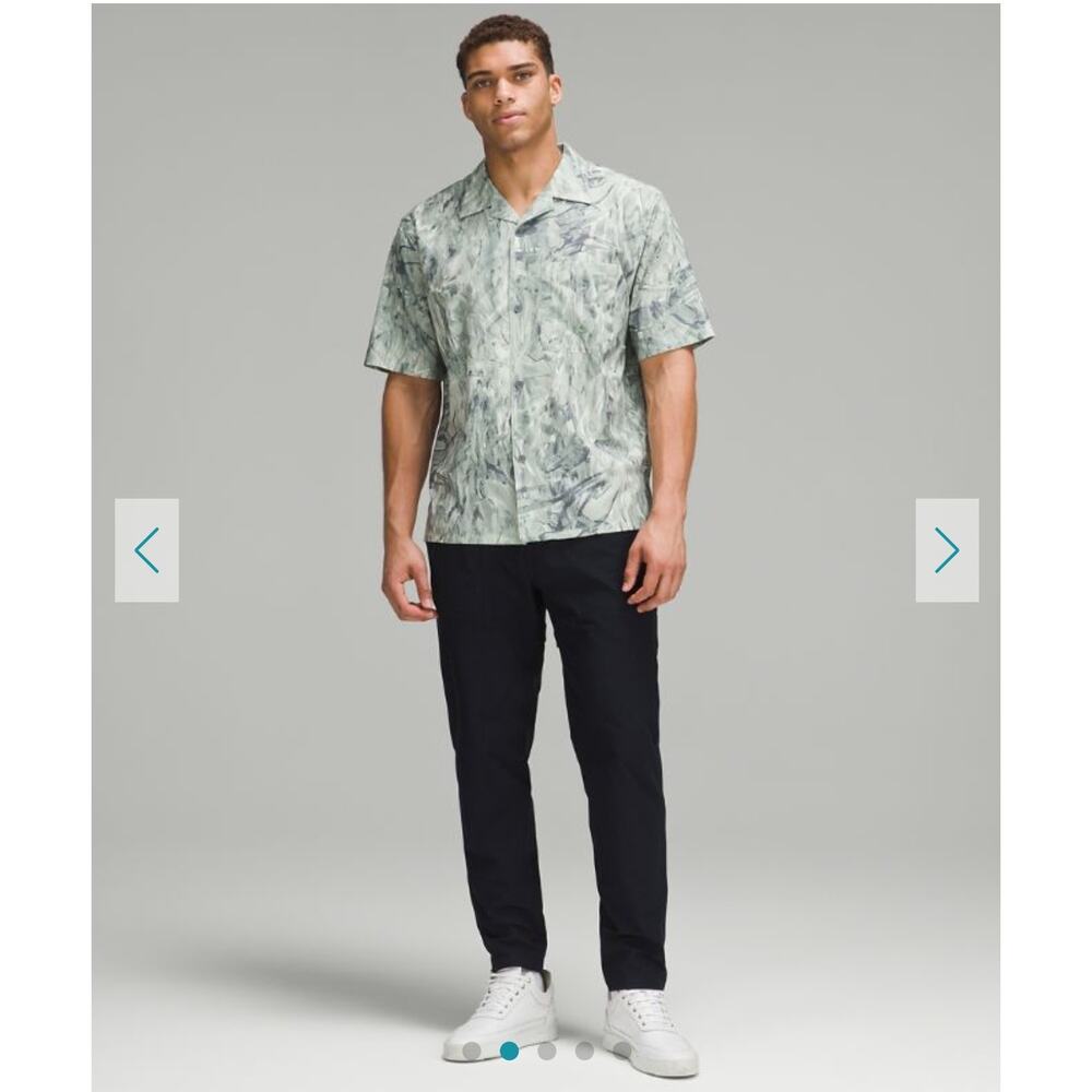 lululemon athletica Green and Gray Casual Button Down Shirt